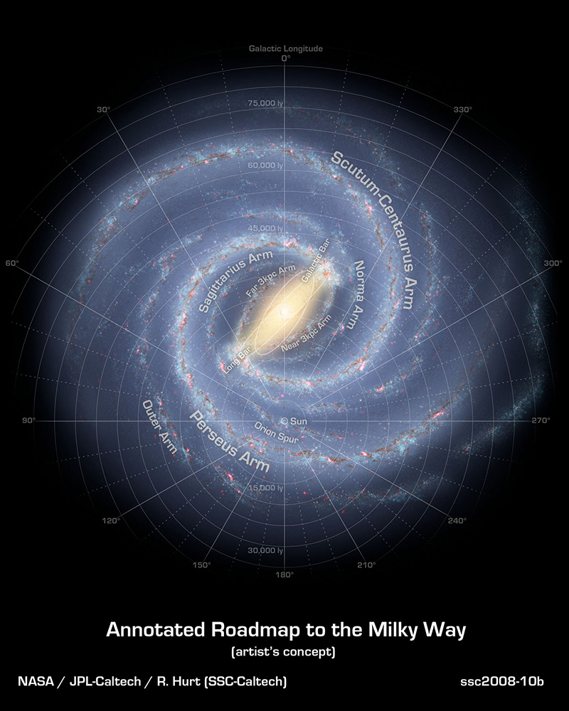 Artist's Concept Map of Milky Way