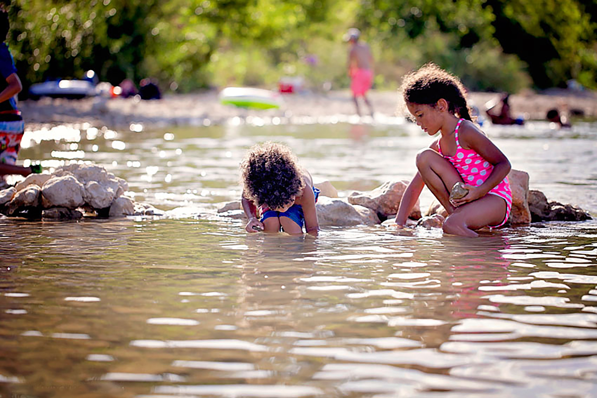 Children playing in the water