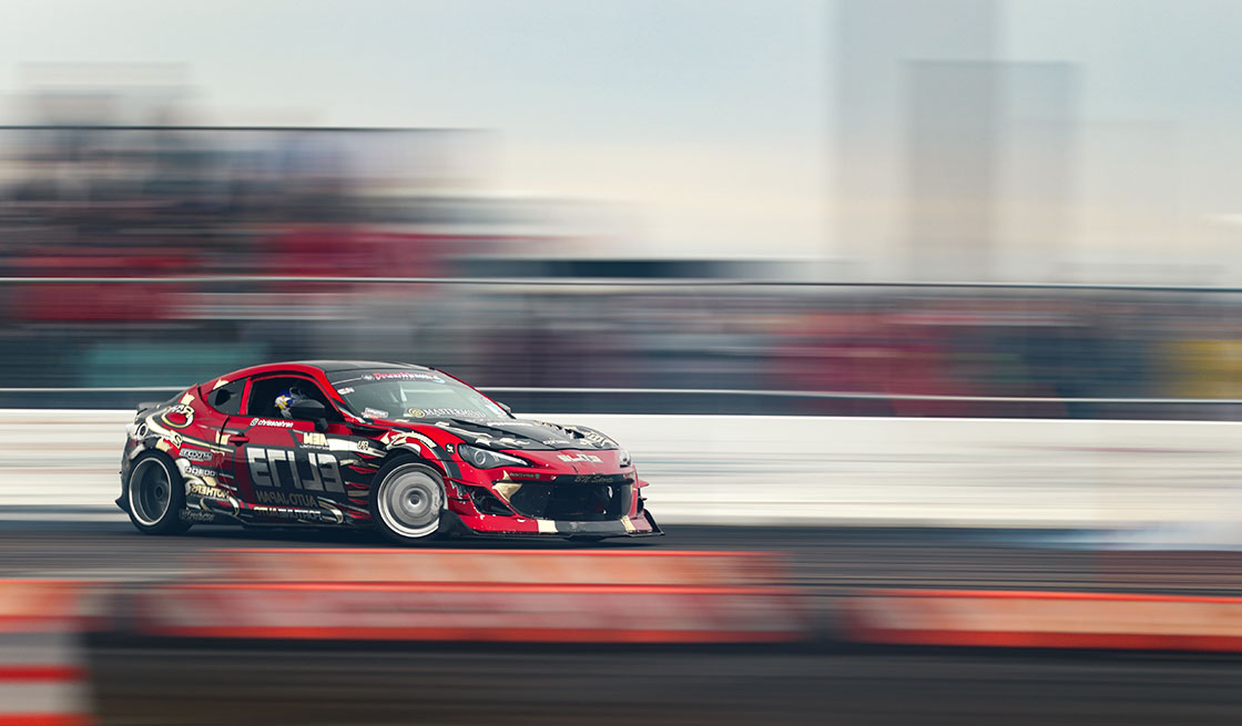 Car drifting with blurred background