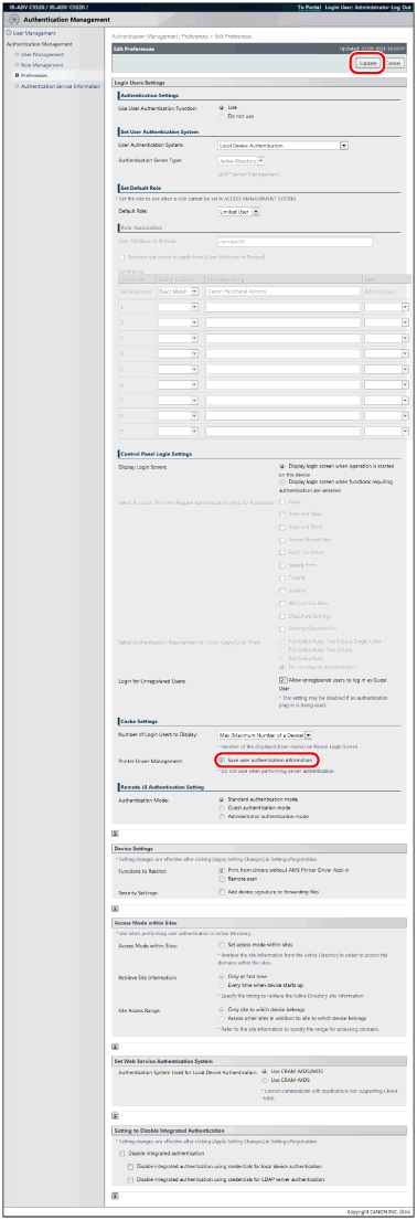 Specifying the Device Preferences Using User Authentication - ACCESS ...