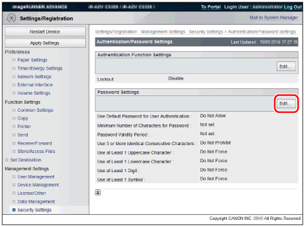 Specifying the Preferences of the Devices - ACCESS MANAGEMENT SYSTEM ...