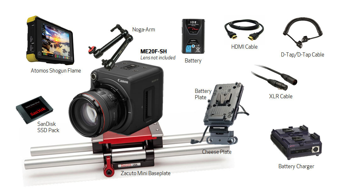ME20F-SH Cinema Package, includes accessories