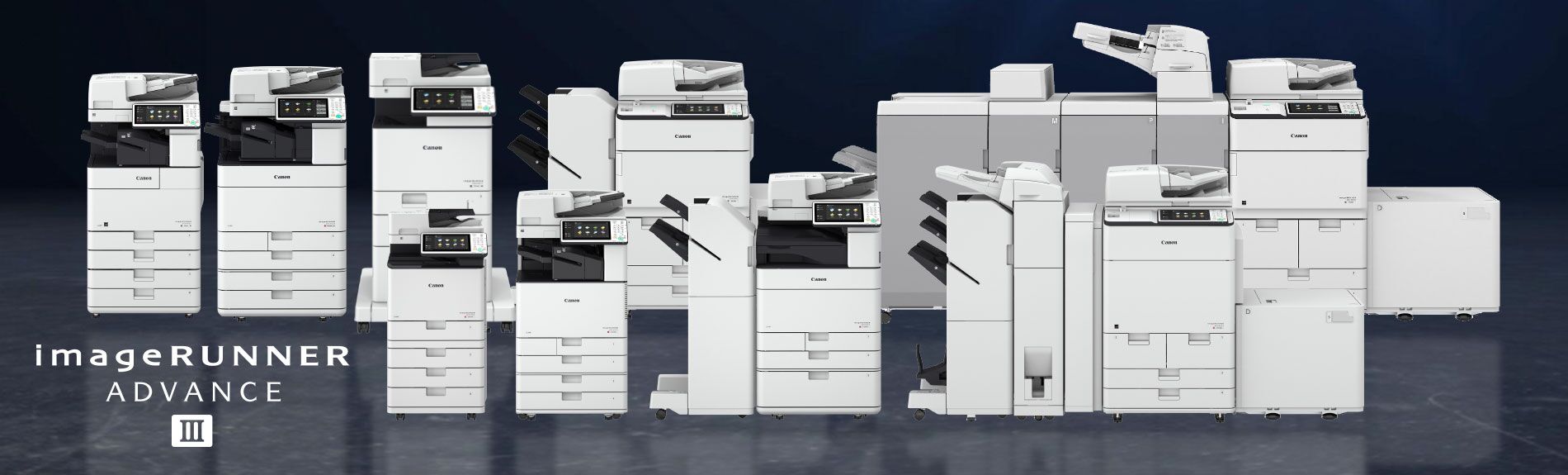 Third slide - imageRUNNER Advance III Series represented on a reflective floor