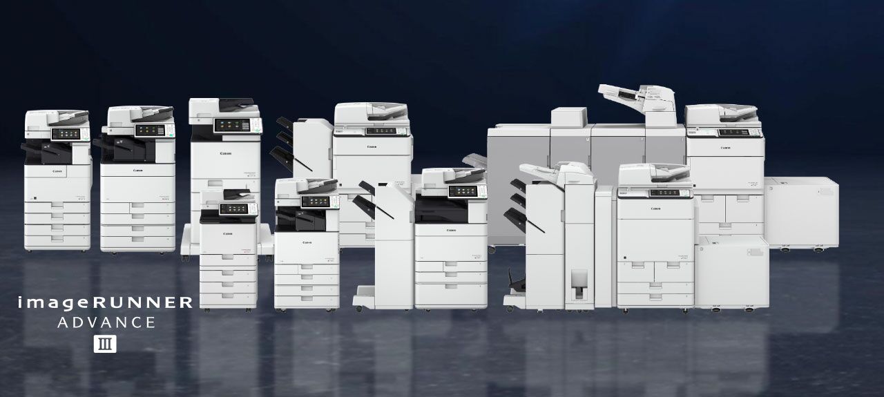 Third slide - imageRUNNER Advance III Series represented on a reflective floor