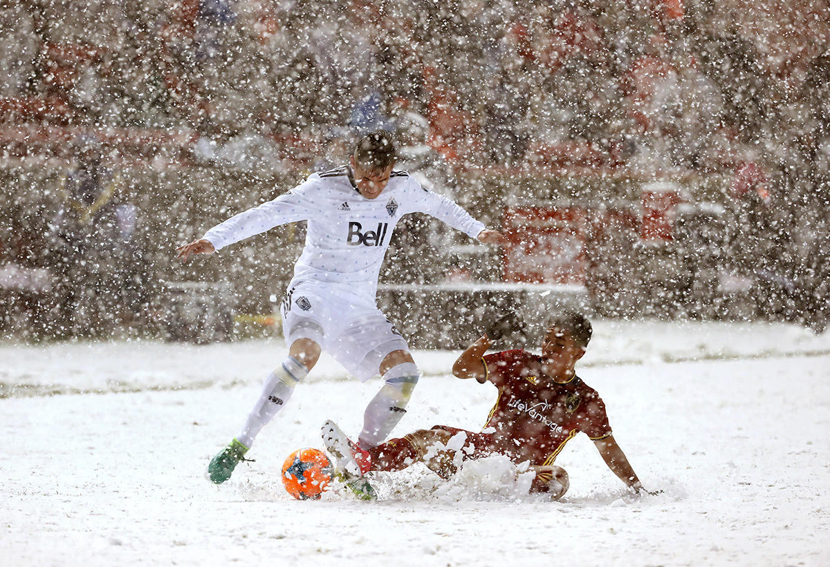 Soccer in the snow