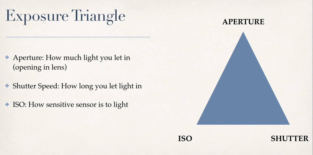 Exposure triangle chart