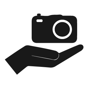 Loaner equipment hand holding camera icon