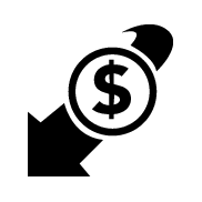 Icon - Return arrow with dollar sign
